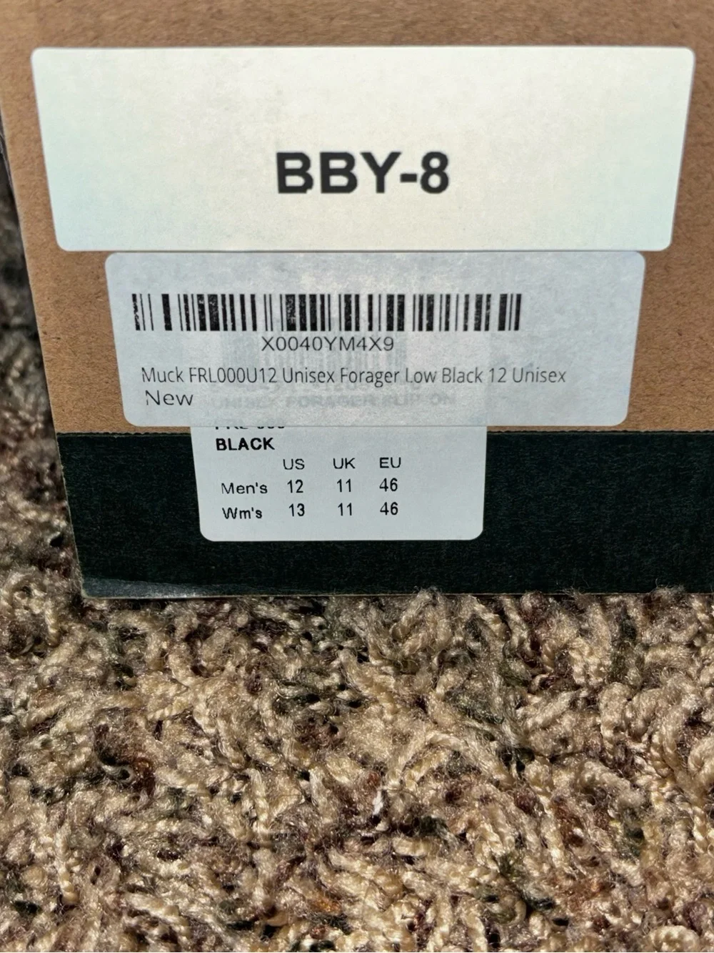 Muck Boot Company Mens Forager Slip On Shoe Black Waterproof FLR-000 Size 12 New